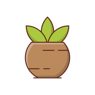 Şeffaf bir arkaplan üzerinde bitki vektörü illüstrasyonu. Konsept ve grafik tasarım için vektör çizgisi düz simgesi.