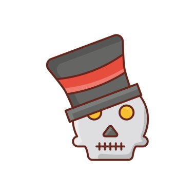 Şeffaf bir arkaplan üzerinde kafatası vektör çizimi. Konsept ve grafik tasarım için birinci sınıf kalite semboller.. 