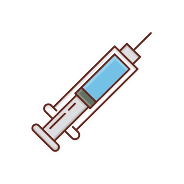 Şeffaf bir arkaplanda enjeksiyon vektör çizimi. Konsept ve grafik tasarım için vektör çizgisi düz simgesi. 