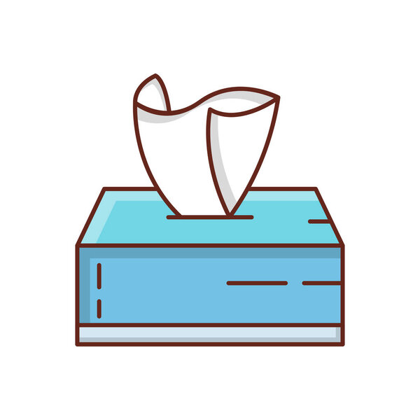 tissue box vector illustration on a transparent background.Premium quality symbols.vector line flat icon for concept and graphic design. 