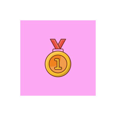 Şeffaf bir arkaplan üzerinde madalya vektör illüstrasyonu. Konsept ve grafik tasarım için birinci sınıf kalite semboller.. 