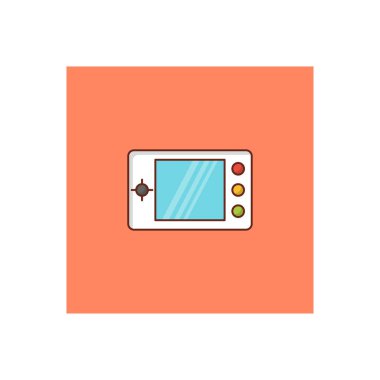 Saydam bir arkaplan üzerinde video vektör illüstrasyonu. Konsept ve grafik tasarım için birinci sınıf kalite semboller.. 