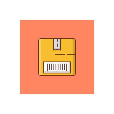 Şeffaf bir arkaplan üzerinde parsel vektör çizimi. Konsept ve grafik tasarım için vektör çizgisi düz simgesi. 