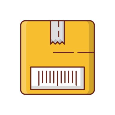 Şeffaf bir arkaplan üzerinde parsel vektör çizimi. Konsept ve grafik tasarım için vektör çizgisi düz simgesi. 