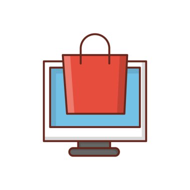 Şeffaf bir arkaplan üzerinde alışveriş vektörü illüstrasyonu. Konsept ve grafik tasarımı için birinci sınıf kalite semboller.. 