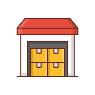 Saydam bir arkaplan üzerinde depo vektör çizimi. Konsept ve grafik tasarımı için birinci sınıf kalite semboller.. 