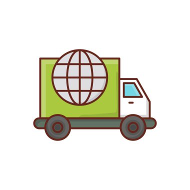 Şeffaf bir arkaplan üzerinde kamyon vektör çizimi. Konsept ve grafik tasarım için birinci sınıf kalite semboller.. 