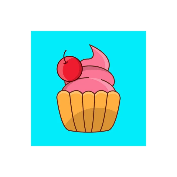 Cupcake Vector Illustration Transparent Background Premium Quality Symbols Vector Line — Stock vektor