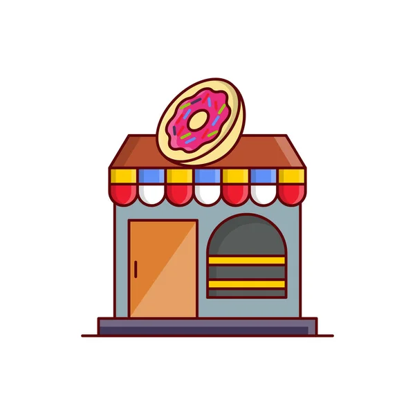 Donut Shop Vector Illustration Transparent Background Premium Quality Symbols Vector — Vetor de Stock