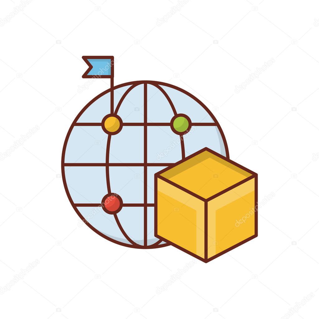 global delivery vector illustration on a transparent background.Premium quality symbols.vector line flat icon for concept and graphic design. 