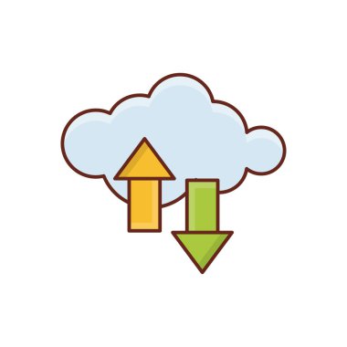 Şeffaf bir arkaplan üzerinde bulut vektör çizimi. Konsept ve grafik tasarımı için birinci sınıf kalite semboller.. 