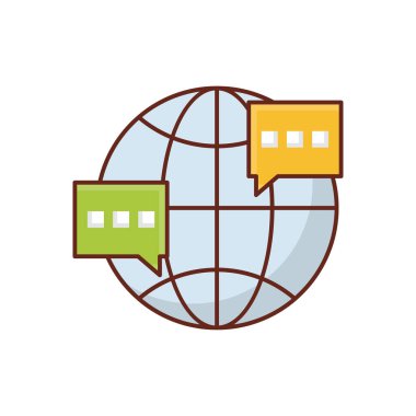 Şeffaf bir arkaplan üzerinde sohbet vektör çizimi. Konsept ve grafik tasarımı için birinci sınıf kalite semboller.. 