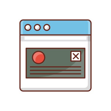 Saydam bir arkaplan üzerinde web sayfası vektör çizimi. Konsept ve grafik tasarım için birinci sınıf kalite semboller..