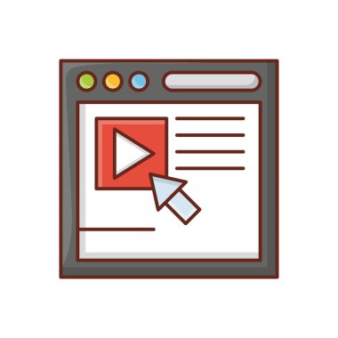 Saydam bir arkaplan üzerinde video vektör illüstrasyonu. Konsept ve grafik tasarım için birinci sınıf kalite semboller..