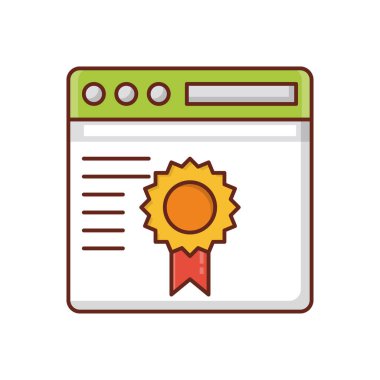 Saydam bir arkaplan üzerinde web sayfası vektör çizimi. Konsept ve grafik tasarım için birinci sınıf kalite semboller..