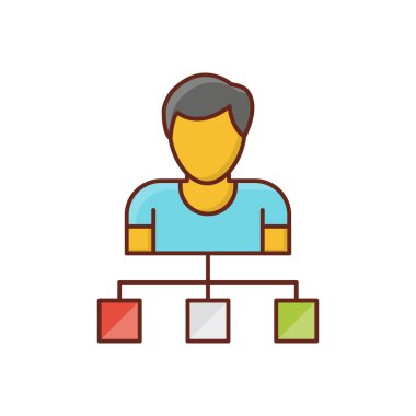 Şeffaf bir arkaplan üzerinde kullanıcı bağlantısı vektör illüstrasyonu. Konsept ve grafik tasarım için vektör çizgisi düz simgesi.