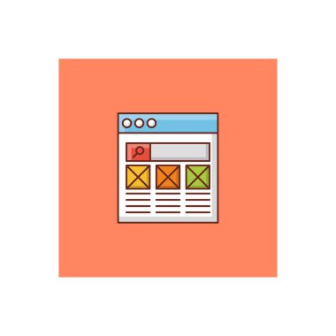 Saydam bir arkaplan üzerinde web sayfası vektör çizimi. Konsept ve grafik tasarım için birinci sınıf kalite semboller..