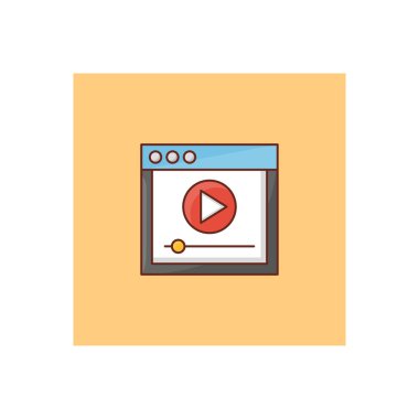 Saydam bir arkaplan üzerinde video oynatıcı vektör çizimi. Konsept ve grafik tasarım için birinci sınıf kalite semboller.. 