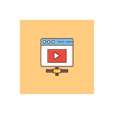 Saydam bir arkaplan üzerinde video vektör illüstrasyonu. Konsept ve grafik tasarım için birinci sınıf kalite semboller.. 