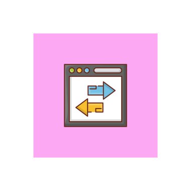 Saydam bir arkaplan üzerinde web sayfası vektör çizimi. Konsept ve grafik tasarım için birinci sınıf kalite semboller.. 