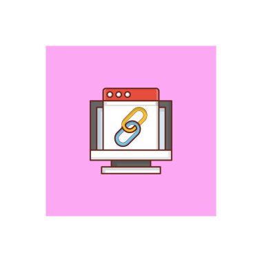 Şeffaf bir arkaplanda url vektör çizimi. Konsept ve grafik tasarım için vektör çizgisi düz simgesi.