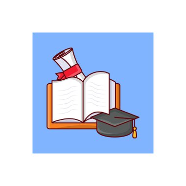 Şeffaf bir arkaplan üzerinde mezuniyet vektör çizimi. Konsept ve grafik tasarım için birinci sınıf kalite semboller..