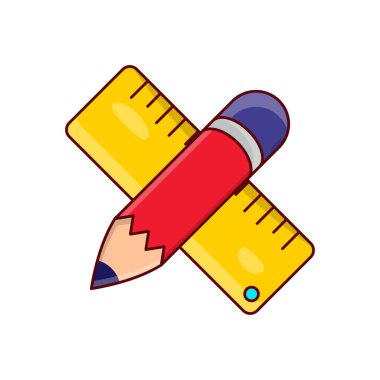 Şeffaf bir arkaplan üzerinde kalem ölçekli vektör çizimi. Konsept ve grafik tasarım için vektör çizgisi düz simgesi.