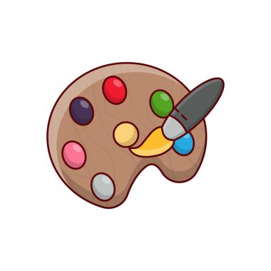 şeffaf bir arkaplan üzerinde renk paleti vektör illüstrasyonu. Konsept ve grafik tasarım için vektör çizgisi düz simgesi.