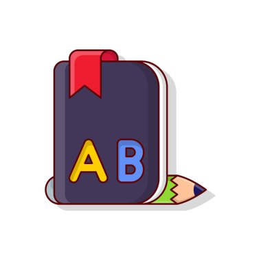 Saydam bir arkaplan üzerinde AB kitap vektör illüstrasyonu. Konsept ve grafik tasarım için vektör çizgisi düz simgesi.