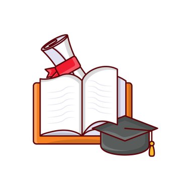 Şeffaf bir arkaplan üzerinde mezuniyet vektör çizimi. Konsept ve grafik tasarım için birinci sınıf kalite semboller..