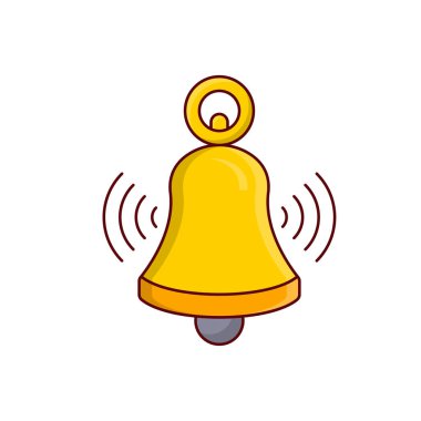 Şeffaf bir arkaplan üzerinde okul çan çizimi çizimi. Konsept ve grafik tasarım için vektör çizgisi düz simgesi. 