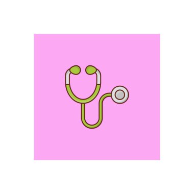 Şeffaf bir arkaplanda steteskop vektör çizimi. Konsept ve grafik tasarım için vektör çizgisi düz simgesi. 