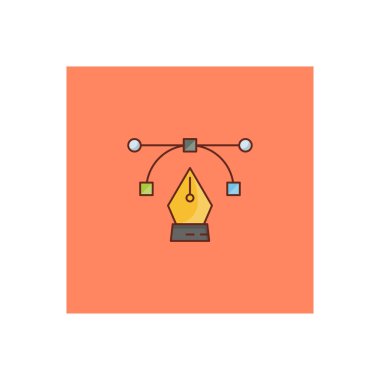 Şeffaf bir arkaplan üzerindeki bezier vektör illüstrasyonu. Konsept ve grafik tasarım için vektör çizgisi düz simgesi. 