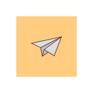 Saydam bir arkaplan üzerinde kağıt düzlem vektör çizimi. Konsept ve grafik tasarım için vektör çizgisi düz simgesi.. 