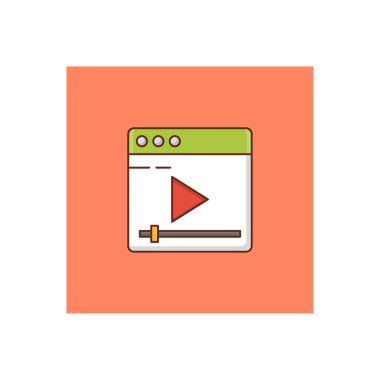 Saydam bir arkaplan üzerinde video vektör illüstrasyonu. Konsept ve grafik tasarım için birinci sınıf kalite semboller.. 