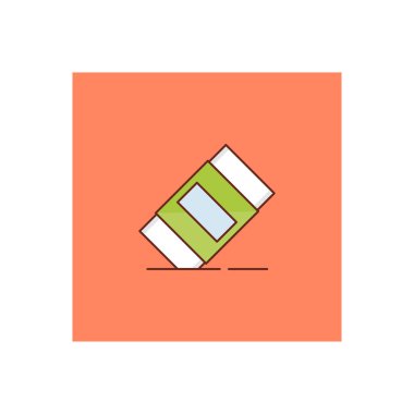 Şeffaf bir arkaplanda silgi vektör illüstrasyonu. Konsept ve grafik tasarımı için vektör çizgisi düz simgesi. 