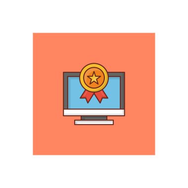 Şeffaf bir arkaplan üzerinde ödül vektör illüstrasyonu. Konsept ve grafik tasarım için birinci sınıf kalite semboller.. 