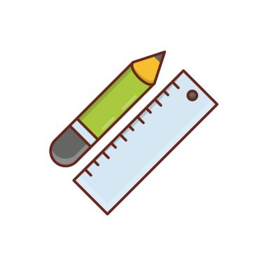 Şeffaf bir arkaplan üzerinde cetvel vektör çizimi. Konsept ve grafik tasarım için vektör çizgisi düz simgesi. 