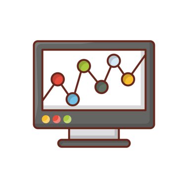 Saydam bir arkaplanda analitik vektör çizimi. Konsept ve grafik tasarım için vektör çizgisi düz simgesi. 