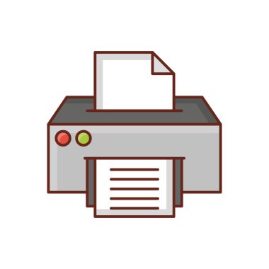 Şeffaf bir arkaplan üzerinde yazıcı vektör çizimi. Konsept ve grafik tasarımı için birinci sınıf kalite semboller.. 