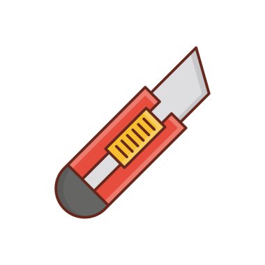 Şeffaf bir arkaplan üzerinde kesicinin vektör çizimi. Konsept ve grafik tasarım için vektör çizgisi düz simgesi. 