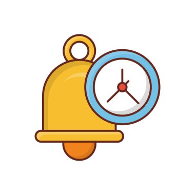 Şeffaf bir arkaplan üzerinde okul çan çizimi çizimi. Konsept ve grafik tasarım için vektör çizgisi düz simgesi.