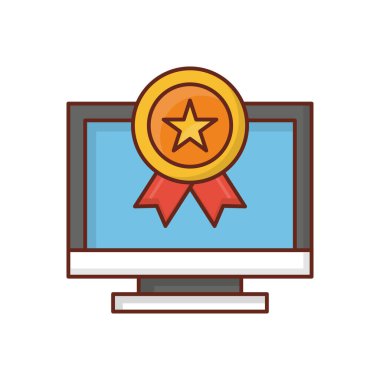 Şeffaf bir arkaplan üzerinde ödül vektör illüstrasyonu. Konsept ve grafik tasarım için birinci sınıf kalite semboller.. 