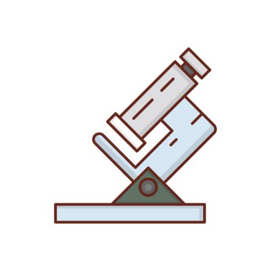 Şeffaf bir arkaplanda mikroskop vektör çizimi. Konsept ve grafik tasarım için vektör çizgisi düz simgesi. 