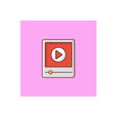 Saydam bir arkaplan üzerinde video vektör illüstrasyonu. Konsept ve grafik tasarım için birinci sınıf kalite semboller.. 