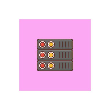 Şeffaf bir arkaplan üzerinde sunucu vektör çizimi. Konsept ve grafik tasarımı için birinci sınıf kalite semboller.. 