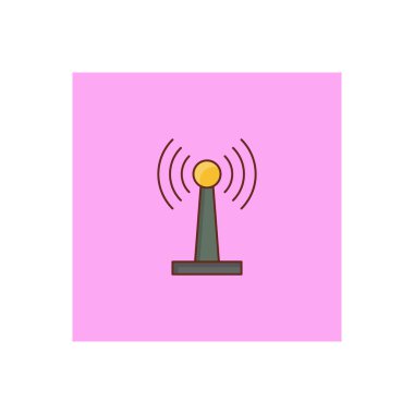 Şeffaf bir arkaplan üzerinde anten vektör çizimi. Konsept ve grafik tasarım için vektör çizgisi düz simgesi. 