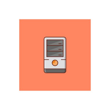 Şeffaf bir arkaplan üzerinde PC vektör illüstrasyonu. Konsept ve grafik tasarım için vektör çizgisi düz simgesi. 