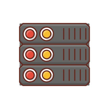 Şeffaf bir arkaplan üzerinde sunucu vektör çizimi. Konsept ve grafik tasarımı için birinci sınıf kalite semboller.. 