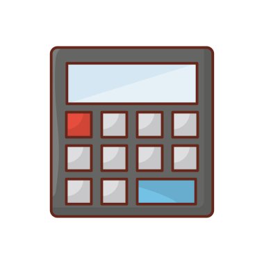 Şeffaf bir arkaplan üzerinde hesap makinesi vektör çizimi. Konsept ve grafik tasarımı için birinci sınıf kalite semboller.. 